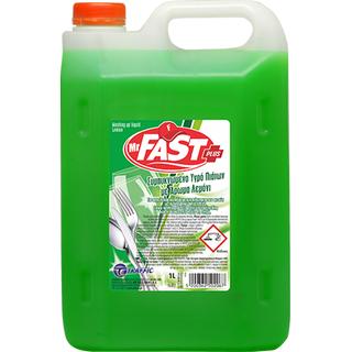 Mr Fast Συμπυκνωμένο Υγρό Πιάτων Plus με άρωμα Λεμόνι 4L