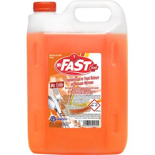 Mr Fast Συμπυκνωμένο Υγρό Πιάτων Plus με άρωμα Μάνγκο 4L